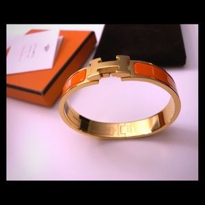 Hermes Clic H Bracelet, Orange